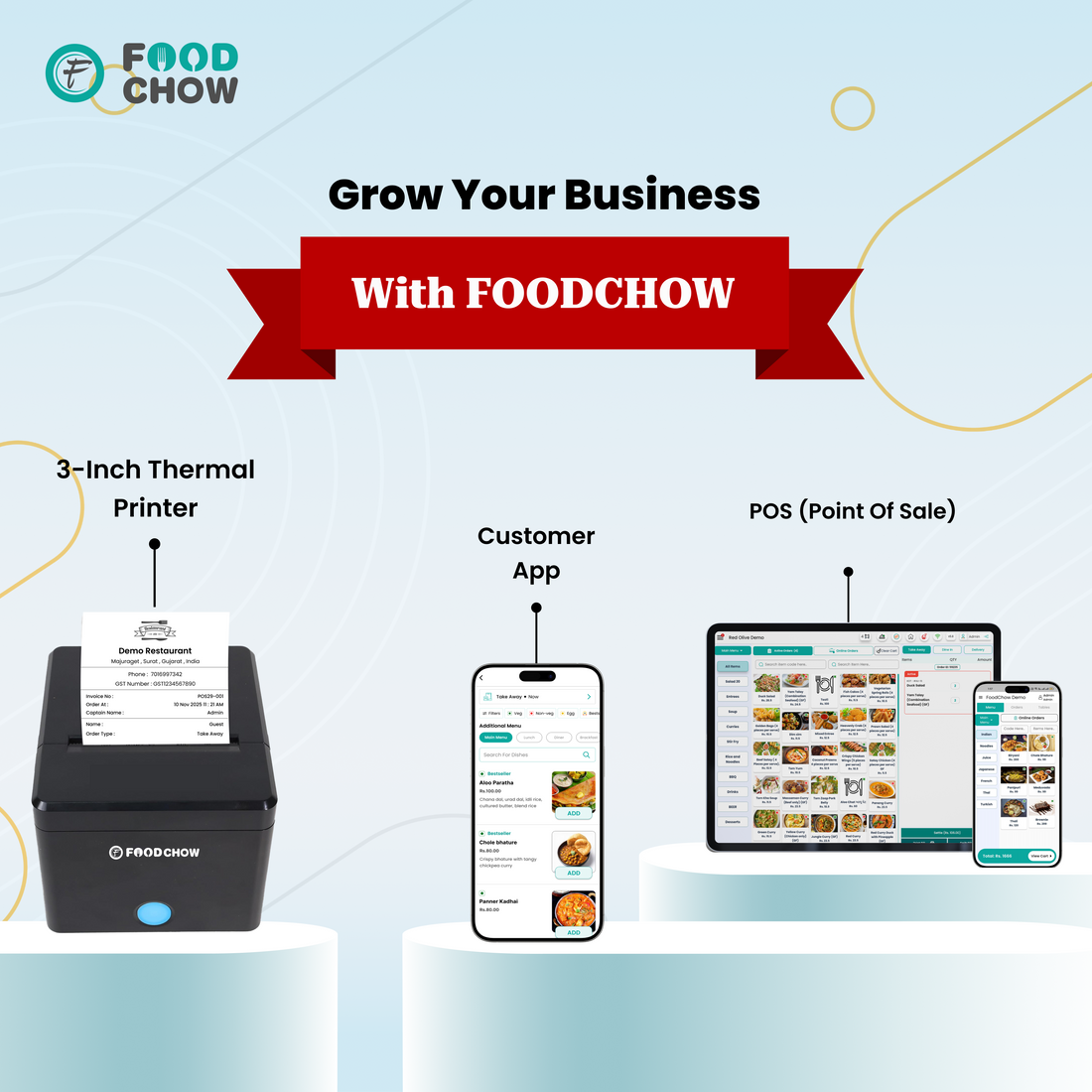 3-inch thermal POS printer for fast restaurant billing