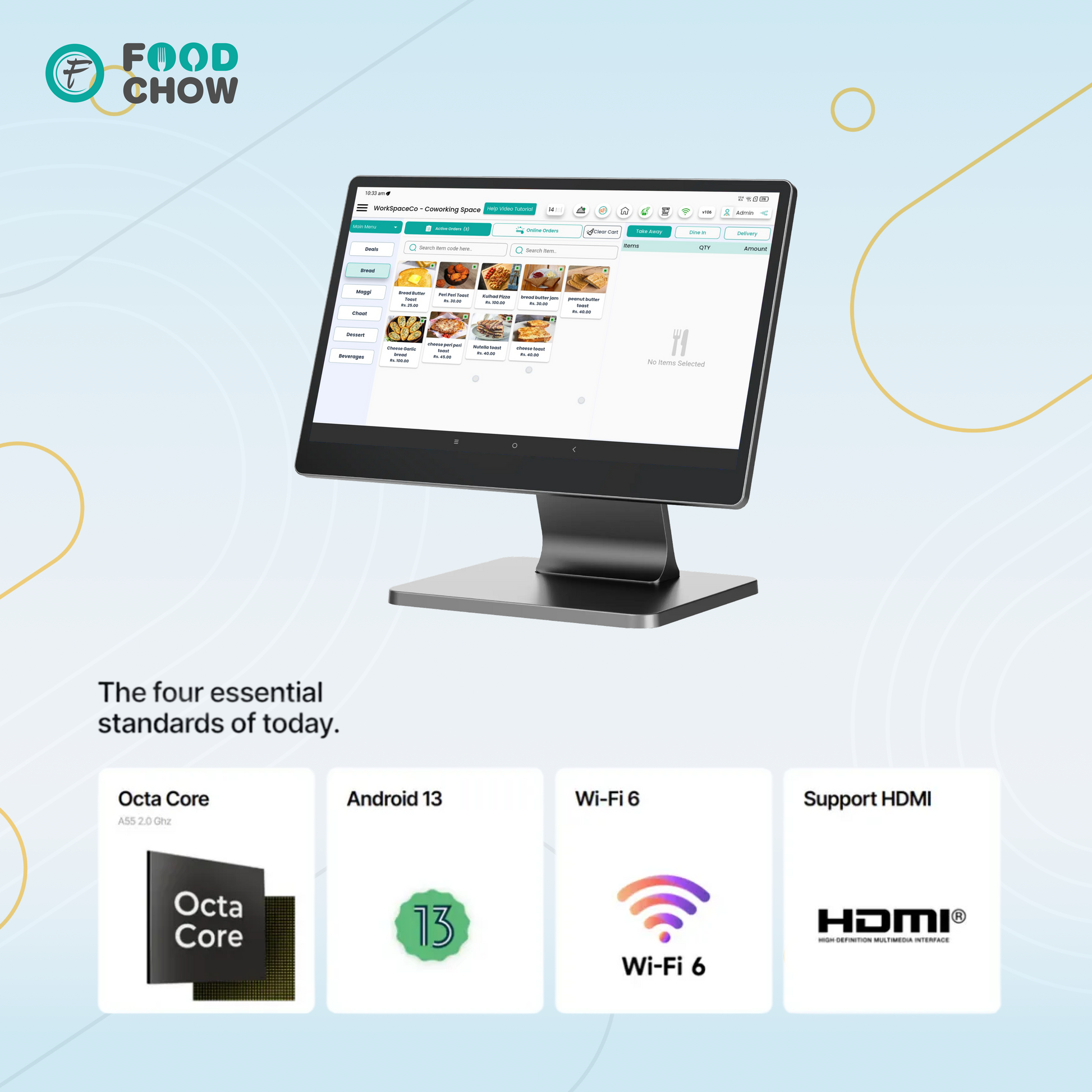 SWAN 1 Android POS terminal with touchscreen display