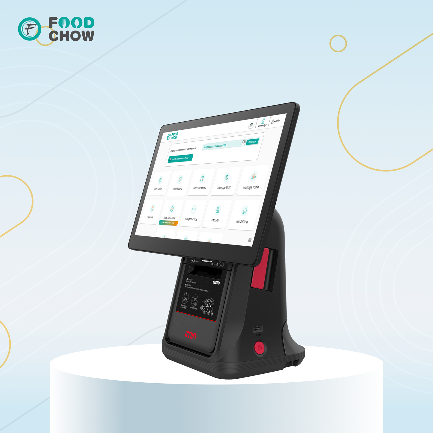 D4 15.6-inch Android touchscreen POS monitor
