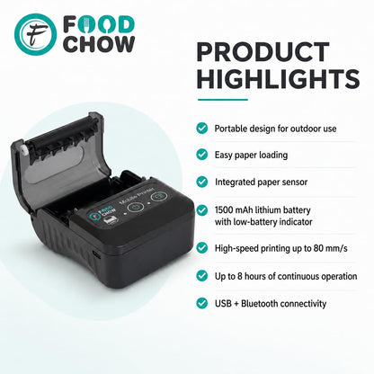 FoodChow Mini Portable Receipt Printer (58mm)