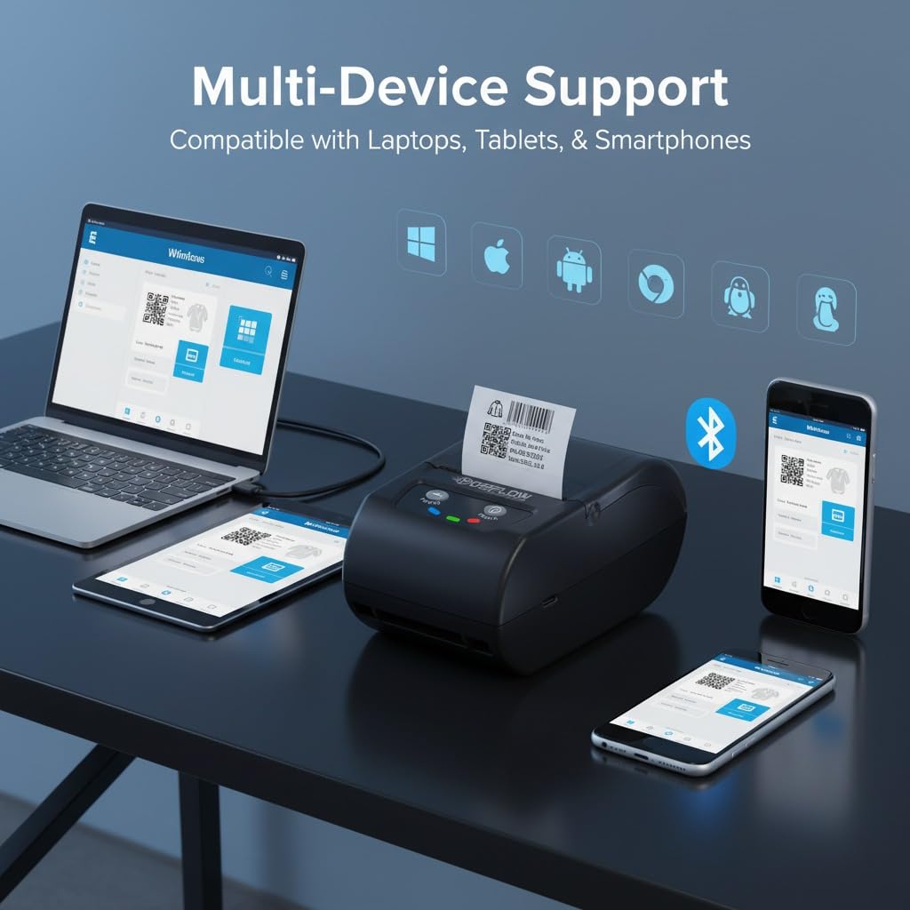 Posiflow Portable Thermal Label & Receipt Printer