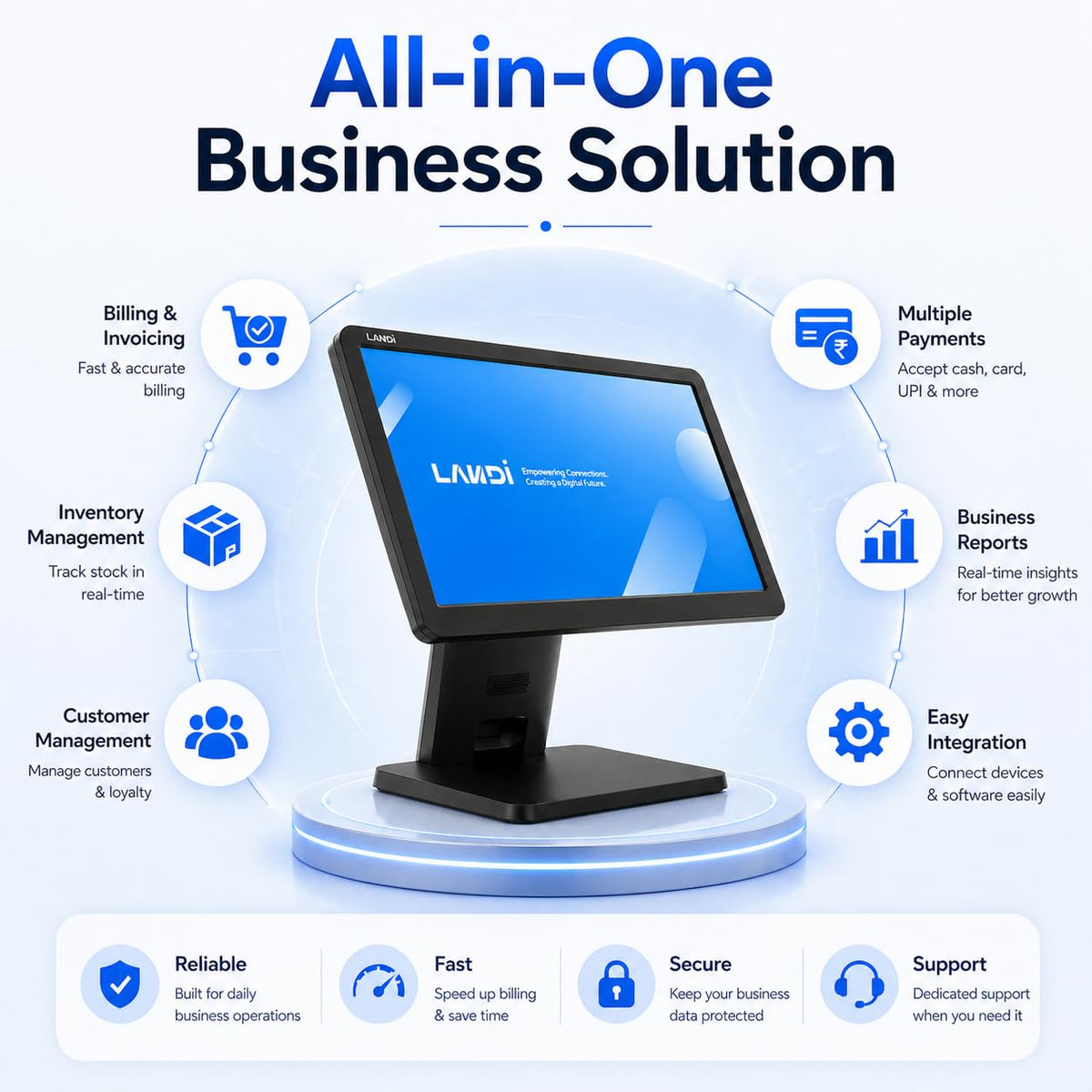 Landi C20 Lite Touchscreen Billing Terminal | FoodChow POS for Restaurants