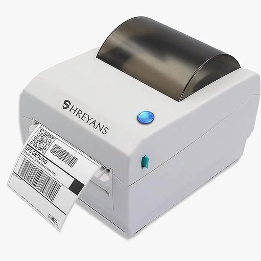 Shreyans 100mm Bluetooth Barcode Label + Receipt Printer for Invoicing & Labelling