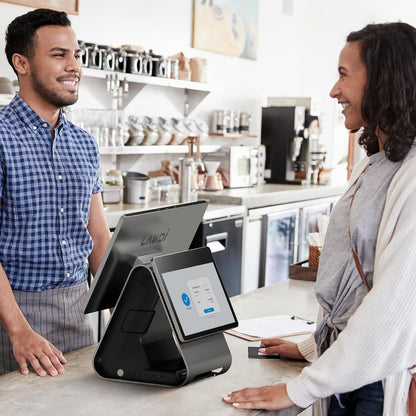 LANDI C20 Pro Dual Display Android POS Terminal with Built-in Printer for Cloud Kitchen