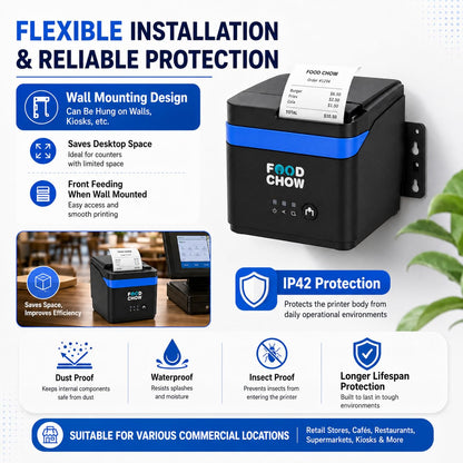 FoodChow 80mm & 58mm Thermal Receipt Printer with Auto Cutter