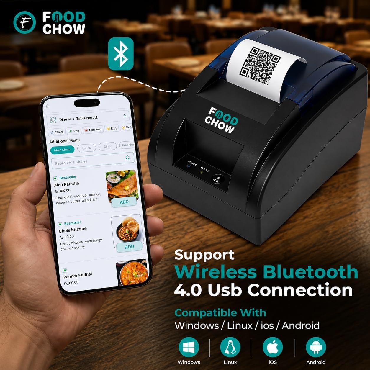 FoodChow 2-Inch Thermal Receipt Printer