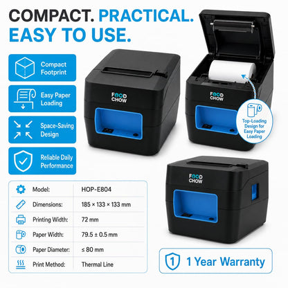 FoodChow 3-Inch Billing Printer for Restaurant, Shop, Retail & POS