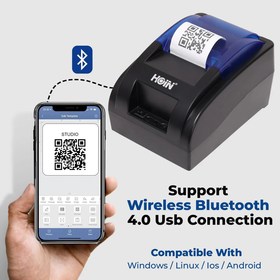 Restaurant 1-Year POS Lite Billing Machine with Hoin 58mm Thermal Receipt Printer