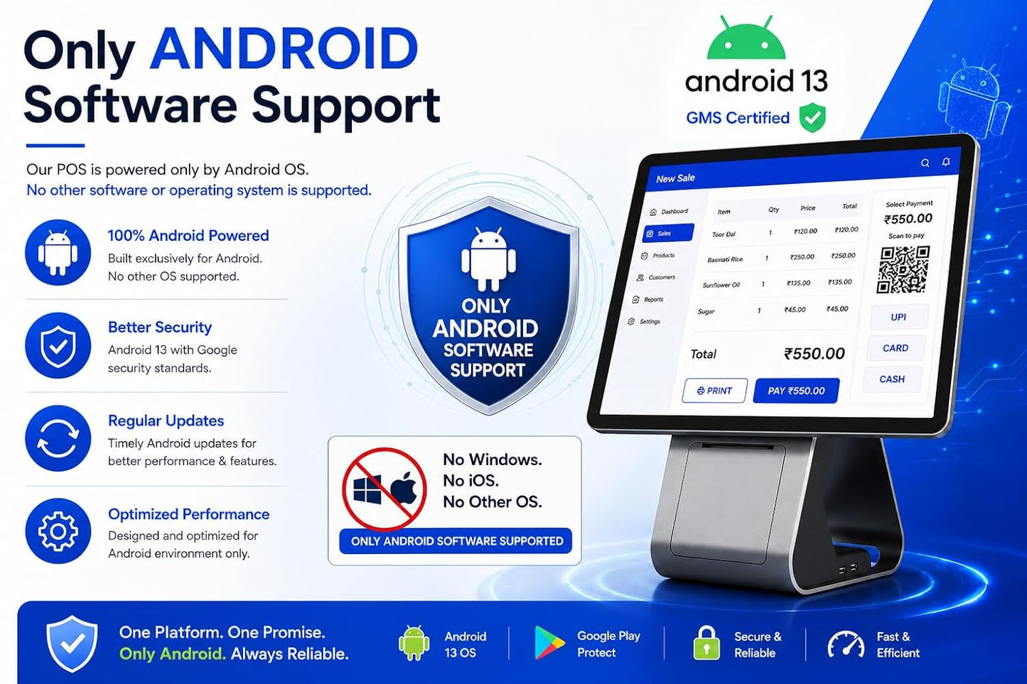 LANDI C20 Pro Android Restaurant POS Terminal with 80mm Printer