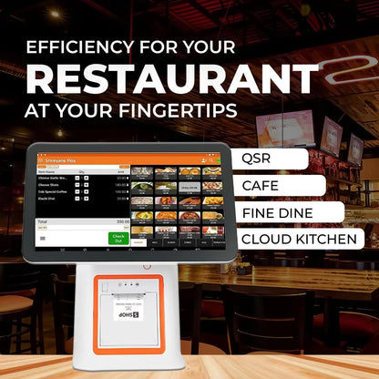 FoodChow Premium Restaurant POS Software with Touch Screen & Inbuilt 58mm Printer