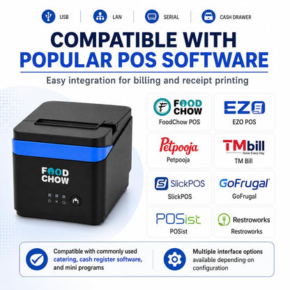 FoodChow 80mm & 58mm Thermal Receipt Printer with Auto Cutter