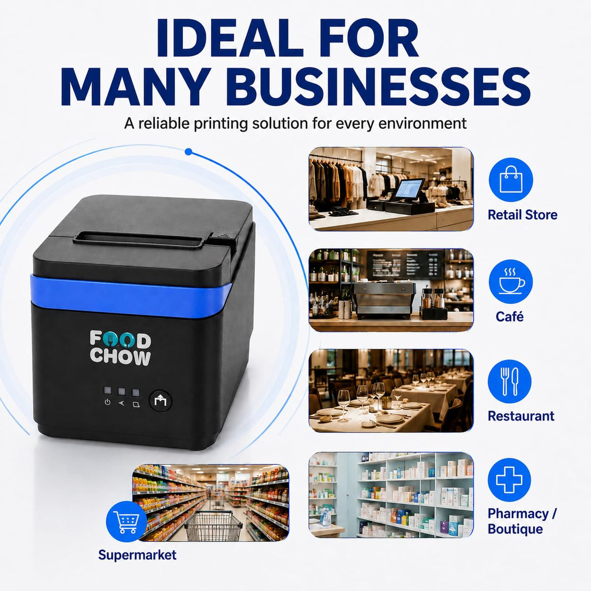 FoodChow 80mm & 58mm Thermal Receipt Printer with Auto Cutter