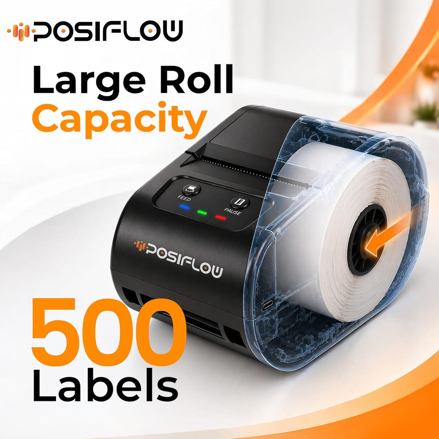 Posiflow Portable Thermal Label & Receipt Printer