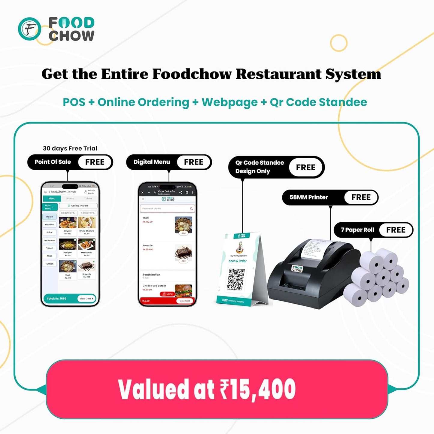 Restaurant POS Premium Billing Software with Hoin 58mm Thermal Receipt Printer