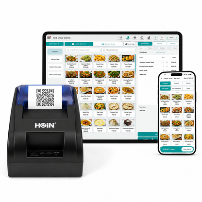 Restaurant 1-Year POS Lite Billing Machine with Hoin 58mm Thermal Receipt Printer