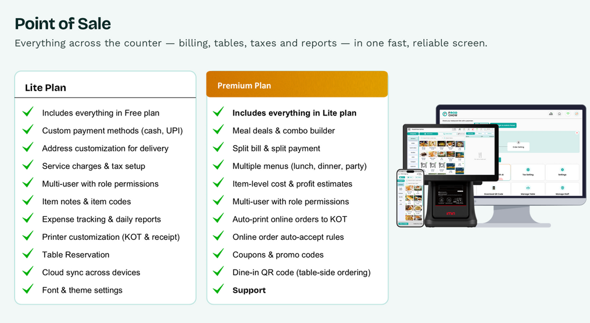 Billing System for Restaurants, Cafes with 58mm Portable Thermal Receipt Printer