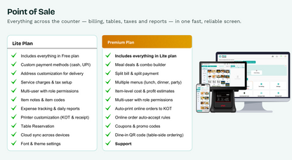 Billing System for Restaurants, Cafes with 58mm Portable Thermal Receipt Printer