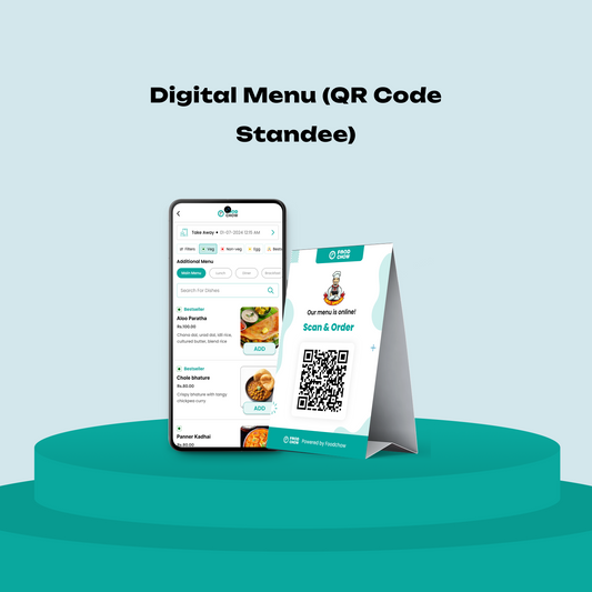 QR code standee for digital menu