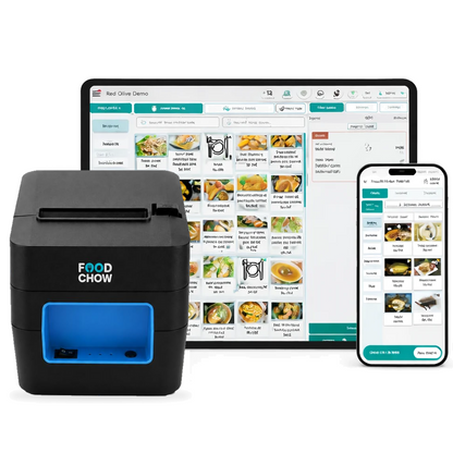 FoodChow POS Billing System with 80mm USB + Bluetooth Thermal Receipt Printer