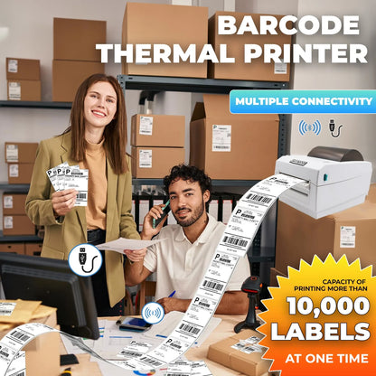 Shreyans 100mm Bluetooth Barcode Label + Receipt Printer for Invoicing & Labelling